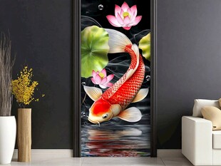 锦鲤荷花图 灵动中式美