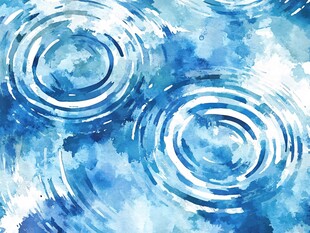 蓝色水波纹水彩纹理图案