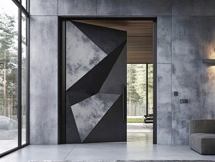 几何艺术感的现代风格大门