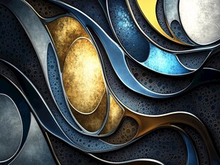 金属质感抽象曲线艺术背景