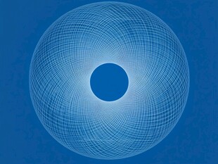 蓝色线条构成的抽象球体