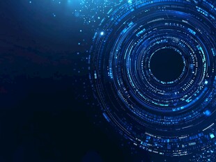 科技感蓝色环形数字背景