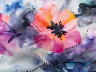 抽象水彩花卉艺术画作