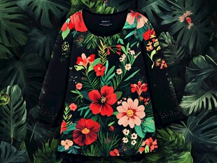 花卉图案长袖上衣展示