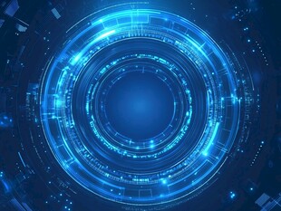 科技感蓝色环形未来背景图