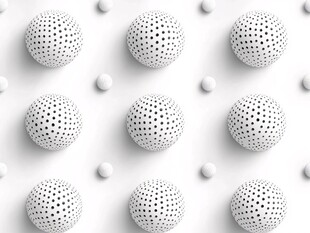 白色带孔球体排列图案