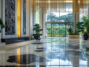 豪华大气的酒店大堂空间