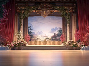 中式古典舞台场景布置