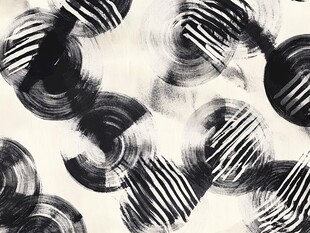 黑白笔触圆圈抽象图案