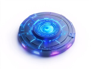 炫酷蓝色发光科技感圆盘