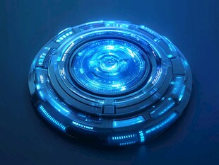 科技感蓝色圆形未来界面