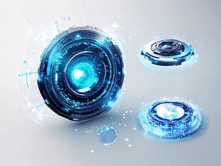 科技感蓝色悬浮圆形界面