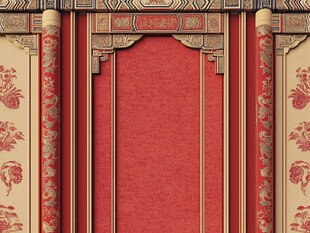 中式古典红墙装饰背景