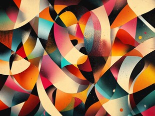 抽象多彩几何图形艺术画