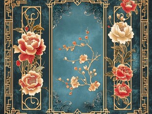 中式古典花卉纹饰图案