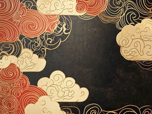 中式云纹黑金背景图
