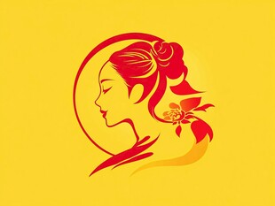 古典美人头像设计图案