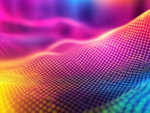 梦幻多彩波浪网格背景