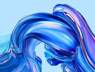 流动炫彩蓝色流体艺术