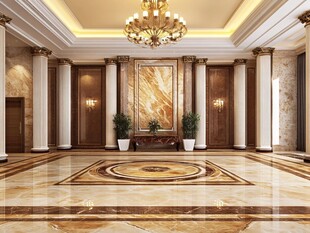 豪华大理石装饰的大厅