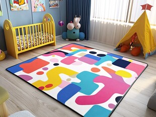 多彩儿童房地毯营造童趣空间