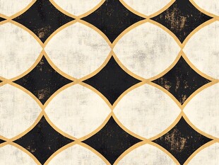 几何复古风黑白黄拼接图案