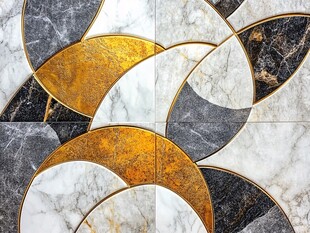 奢华大理石几何拼接瓷砖