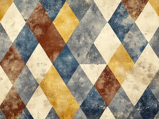 复古几何图案彩色地砖纹理