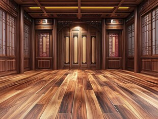 中式古典风格的宽敞室内空间