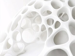 白色多孔结构艺术造型