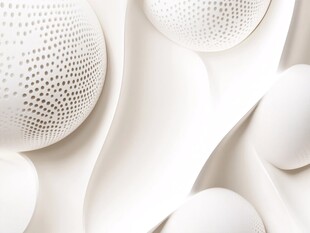 白色立体圆球抽象艺术图案