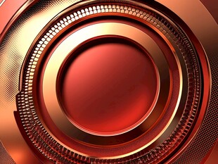 红色金属质感环形背景