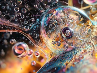 梦幻多彩的微观泡泡世界