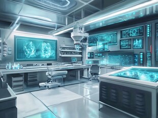未来科技感的智能实验室