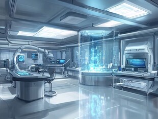 未来感十足的高科技实验室