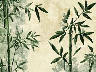 水墨风竹林景致