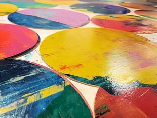 多彩圆形绘画艺术作品