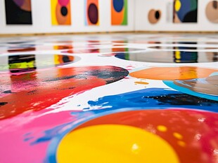 多彩艺术空间的绚丽地面