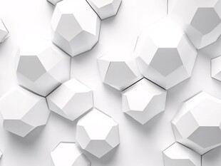 白色立体多边形几何图案