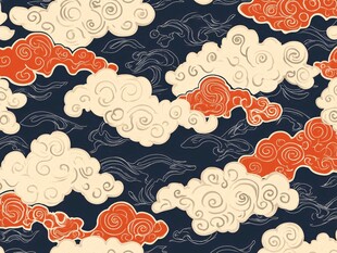 中式传统云纹图案背景
