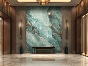 奢华大厅的玉石背景墙
