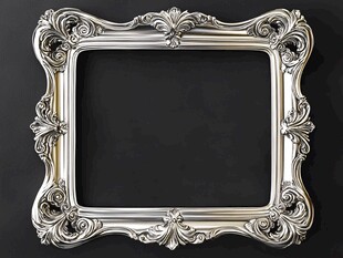 复古银色雕花相框