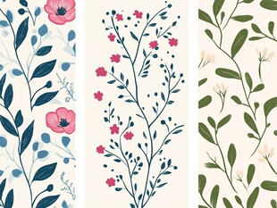 花卉植物无缝图案设计