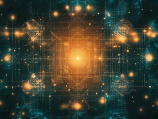 科技感梦幻发光几何图案