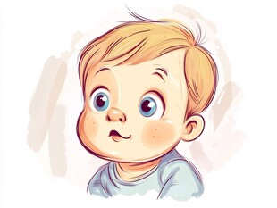 可爱萌娃头像插画