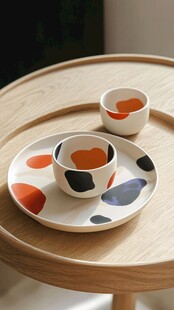 彩色波点陶瓷餐具组合