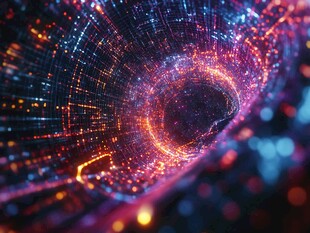 炫彩科技感数字能量漩涡