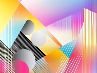 多彩几何抽象艺术背景图