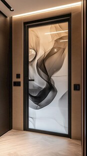 现代艺术玻璃门室内装饰