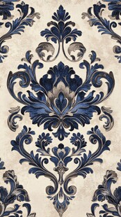 蓝白经典欧式花纹图案